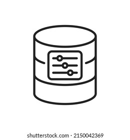 Database configuration sliders icon. High quality black vector illustration. 