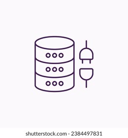 Database Connection Icon - Data Connectivity, Networking, Integration, and Server Link Illustration for Database Technology
