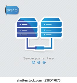 Database connection symbol,sticker design,blue version,clean vector