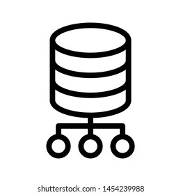 database connection thin line vector icon