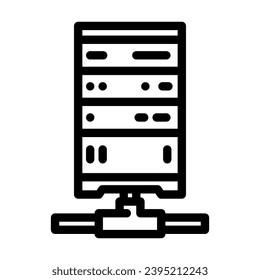 database connectivity line icon vector. database connectivity sign. isolated contour symbol black illustration
