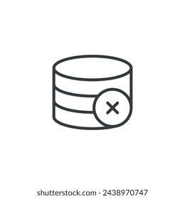 Database cross icon, vector illustration