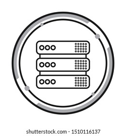 Database Curve Icon flat design with white background