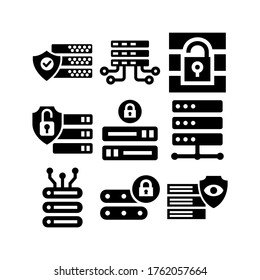 icono de base de datos o logotipo símbolo de signo aislado ilustración vectorial - Colección de iconos vectoriales de estilo negro de alta calidad
