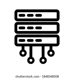 icono de base de datos o logotipo símbolo de signo aislado ilustración vectorial - iconos vectoriales de estilo negro de alta calidad
