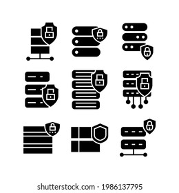 icono de base de datos o logotipo símbolo de signo aislado ilustración vectorial - Colección de iconos vectoriales de estilo negro de alta calidad
