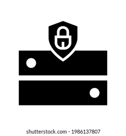 icono de base de datos o logotipo símbolo de signo aislado ilustración vectorial - iconos vectoriales de estilo negro de alta calidad
