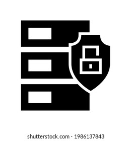 icono de base de datos o logotipo símbolo de signo aislado ilustración vectorial - iconos vectoriales de estilo negro de alta calidad
