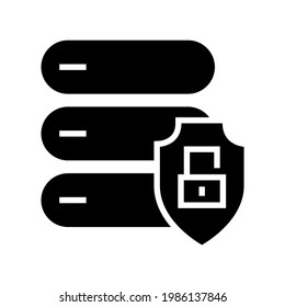 icono de base de datos o logotipo símbolo de signo aislado ilustración vectorial - iconos vectoriales de estilo negro de alta calidad
