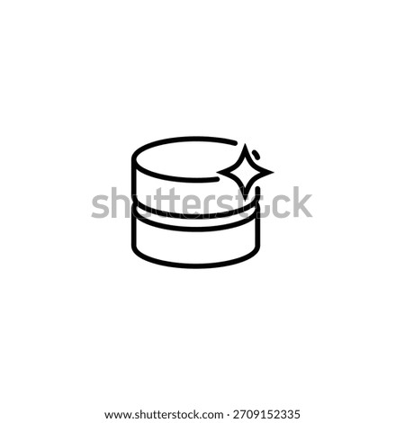 Database cylinder with a sparkle star representing data cleaning or maintenance.