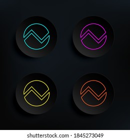 Database dark badge color set icon. Simple thin line, outline vector of web icons for ui and ux, website or mobile application