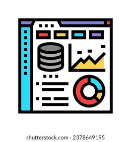 database dashboard color icon vector. database dashboard sign. isolated symbol illustration