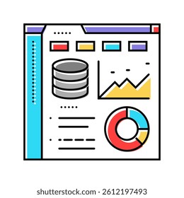 database dashboard color icon vector. database dashboard sign. isolated symbol illustration