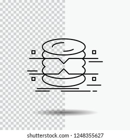 database, data, architecture, infographics, monitoring Line Icon on Transparent Background. Black Icon Vector Illustration