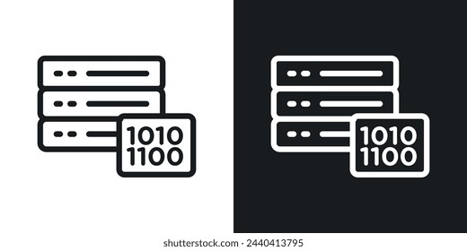 Database and Data Management Icons. Digital Server and Data Storage Symbols