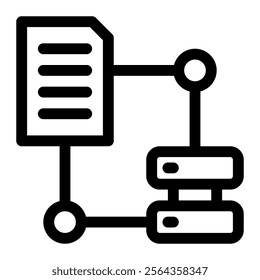 Database data process icon with simple and line style