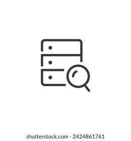 Database data storage server search icon, vector illustration