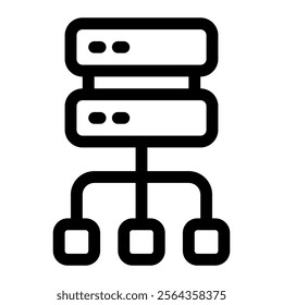 Database data structure icon with simple and line style