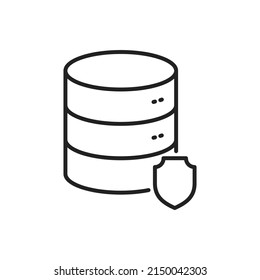 Database defense icon. High quality black vector illustration.