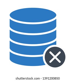 database delete glyph double color icon 