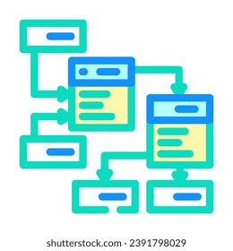 database design color icon vector. database design sign. isolated symbol illustration