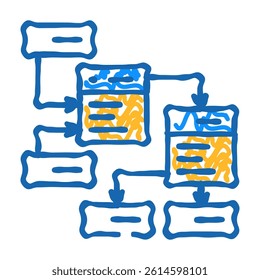 database design doodle icon sketch vector. database design sign. isolated symbol illustration