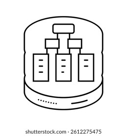 database design line icon vector. database design sign. isolated contour symbol black illustration