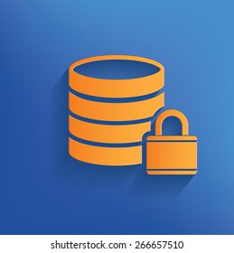 Database design on blue background,clean vector