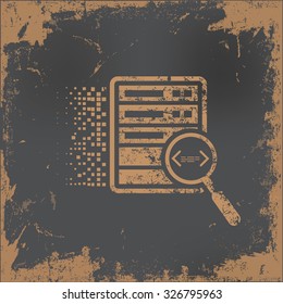 Database design on old paper background, vector