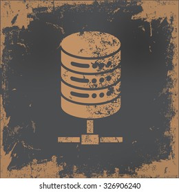 Database design on old paper background,vector