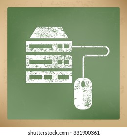 
Database design on old paper background, vector