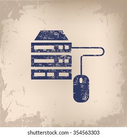 
Database design on old paper background, vector