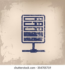 Database design on old paper background, vector