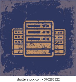 
Database design on old paper background, vector