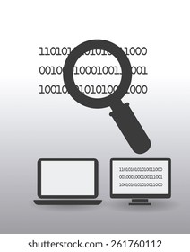 Database design over white background, vector illustration.