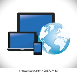 Database design over white background, vector illustration.