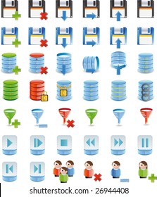 Database details icon set of 42 icon`s customized
