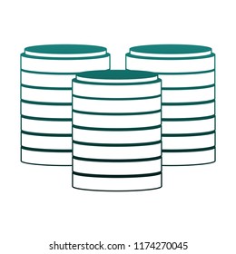 Database disks isolated blue lines