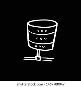 database doodle flat black hand drawing 