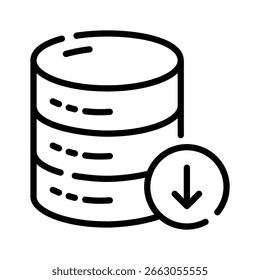 Database download icon designed in outline style