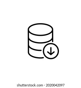 Database download safe vector icon, server storage symbol. simple for website or mobile app