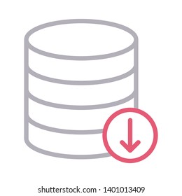 database download vector color line icon