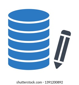 database edit glyph double color icon 