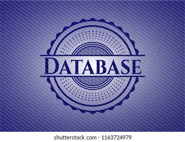 Database emblem with jean background