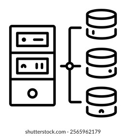 Database engine icon in linear style 