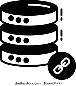 Database Engine Vector glyph Icon Design, Cloud computing and Web hosting services Symbol on White background, Linked servers Concept,