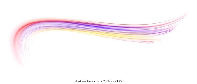 Database fast data transfer acceleration. Glow luminous glitter shimmer trail. Abstract image of speed motion on the road. Light glowing effect png. Abstract motion lines.	
