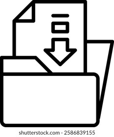Database File Icon Line Vector Illustration