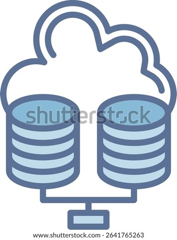 Database Filled Blue Tone Icon