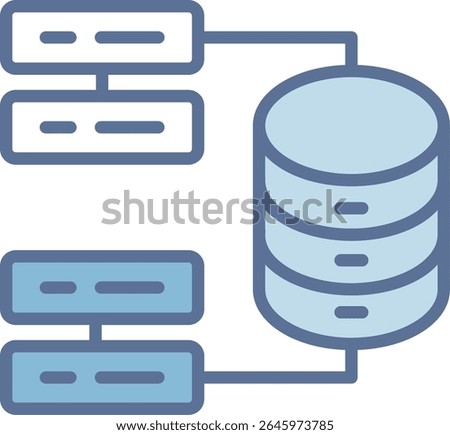 Database Filled Blue Tone Icon